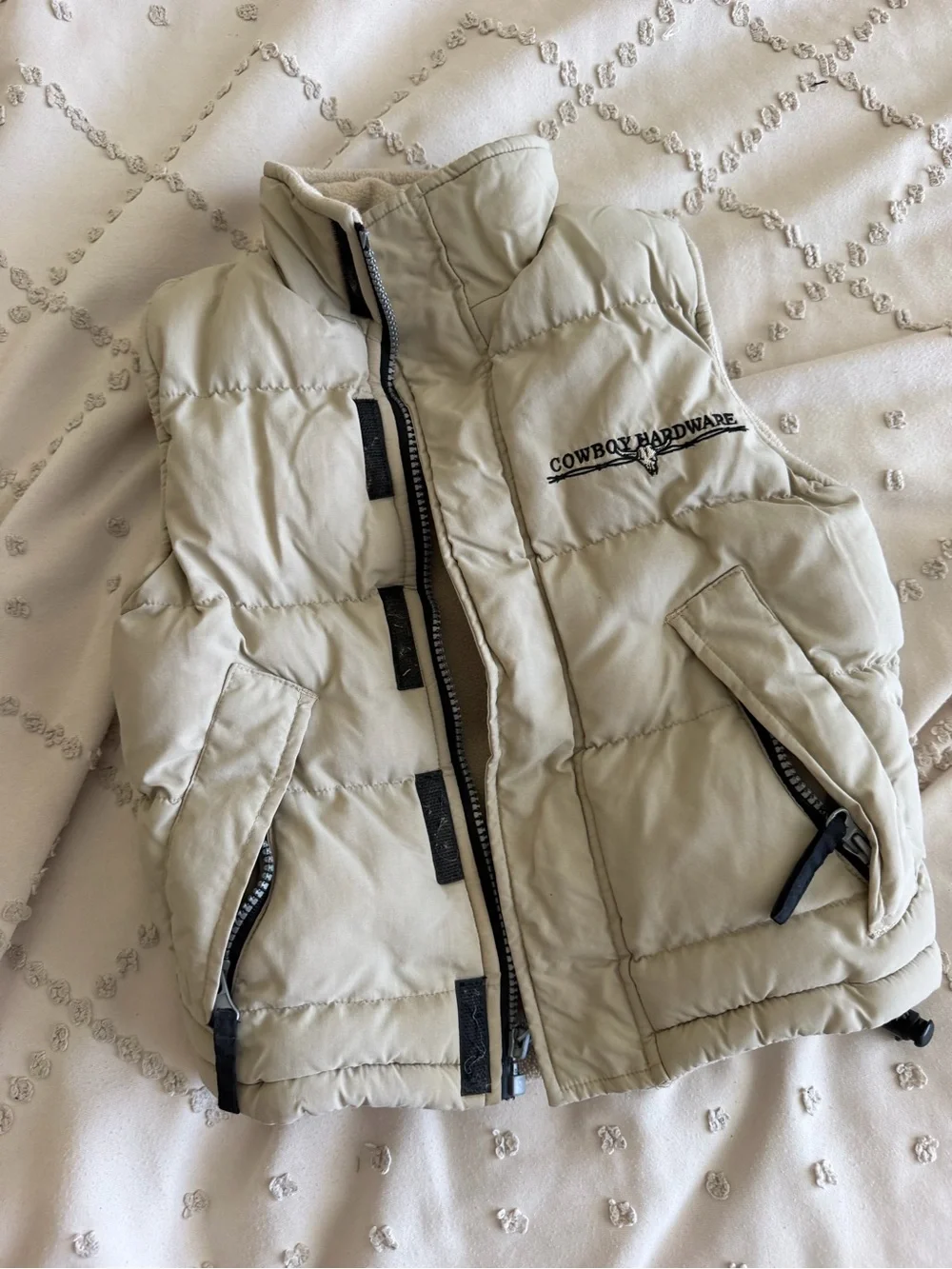 Cowboy Hardware Kids Beige Puffer Vest - Lightweight Insulated Vest